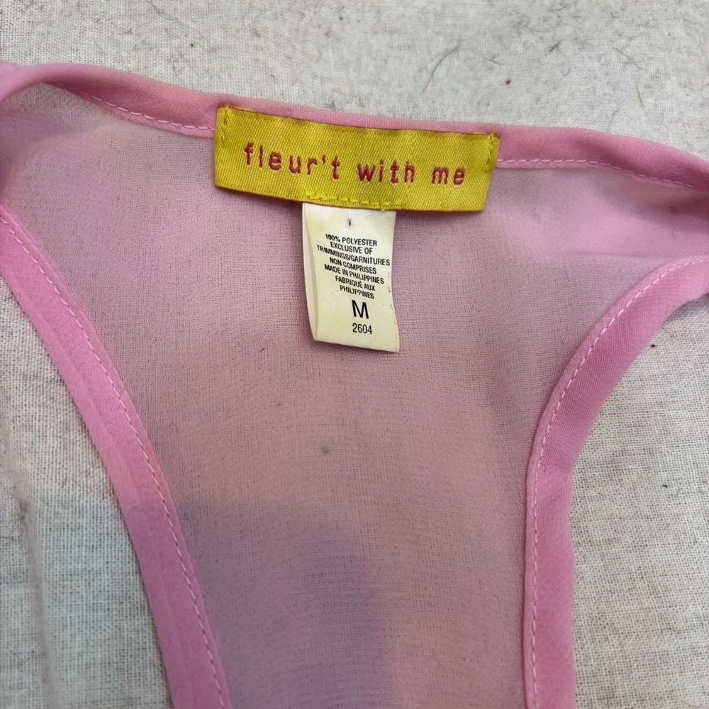 Ladies fluer’t with me Brand Pink and Black Tank and Panties Set Size Medium - Picture 7 of 8